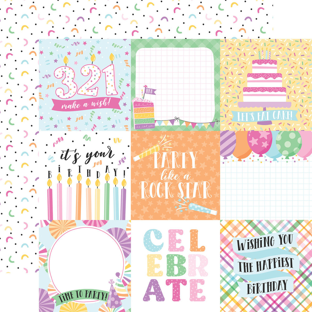 Echo Park Make A Wish Birthday Girl 6x6 Inch Paper Pad (MWG349023) (OUTLET)