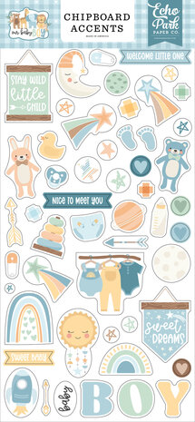 Echo Park Our Baby Boy Chipboard Accents (OBB302021) (OUTLET)