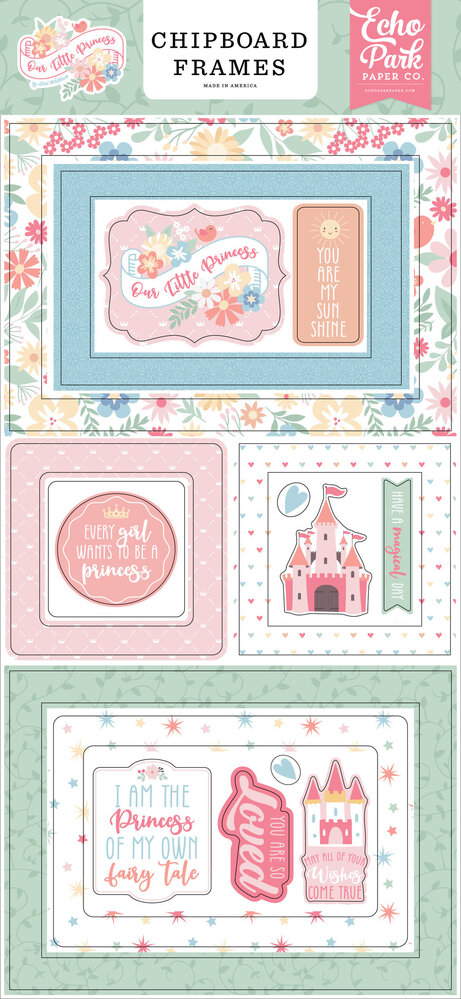 Echo Park Our Little Princess Chipboard Frames (OLP271065) (OUTLET)