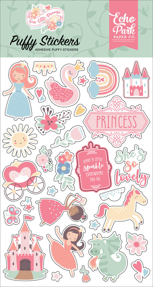 Echo Park Our Little Princess Puffy Stickers (OLP271066) (OUTLET)