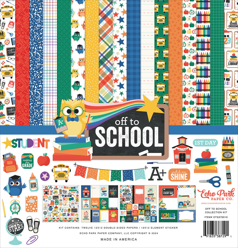 Echo Park Off To School 12x12 Inch Collection Kit (OTS370016) (OUTLET)