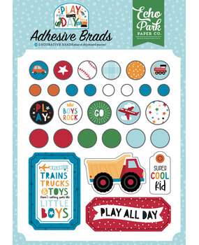 Echo Park Play All Day Boy Adhesive Brads (PAB269020) (OUTLET)