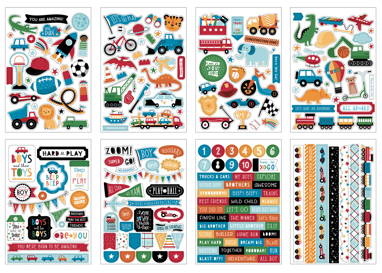 Echo Park Play All Day Boy Sticker Book (PAB269029) (OUTLET)