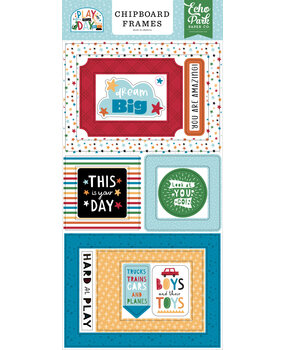 Echo Park Play All Day Boy Chipboard Frames (PAB269065) (OUTLET)