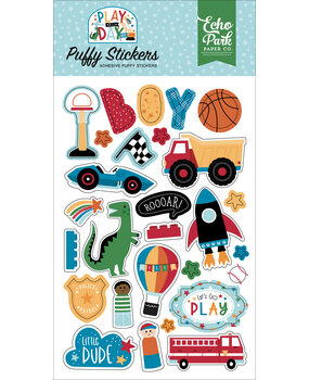 Echo Park Play All Day Boy Puffy Stickers (PAB269066) (OUTLET)