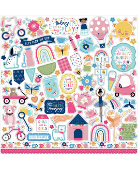 Echo Park Play All Day Girl 12x12 Inch Element Sticker (PAG268014) (OUTLET)