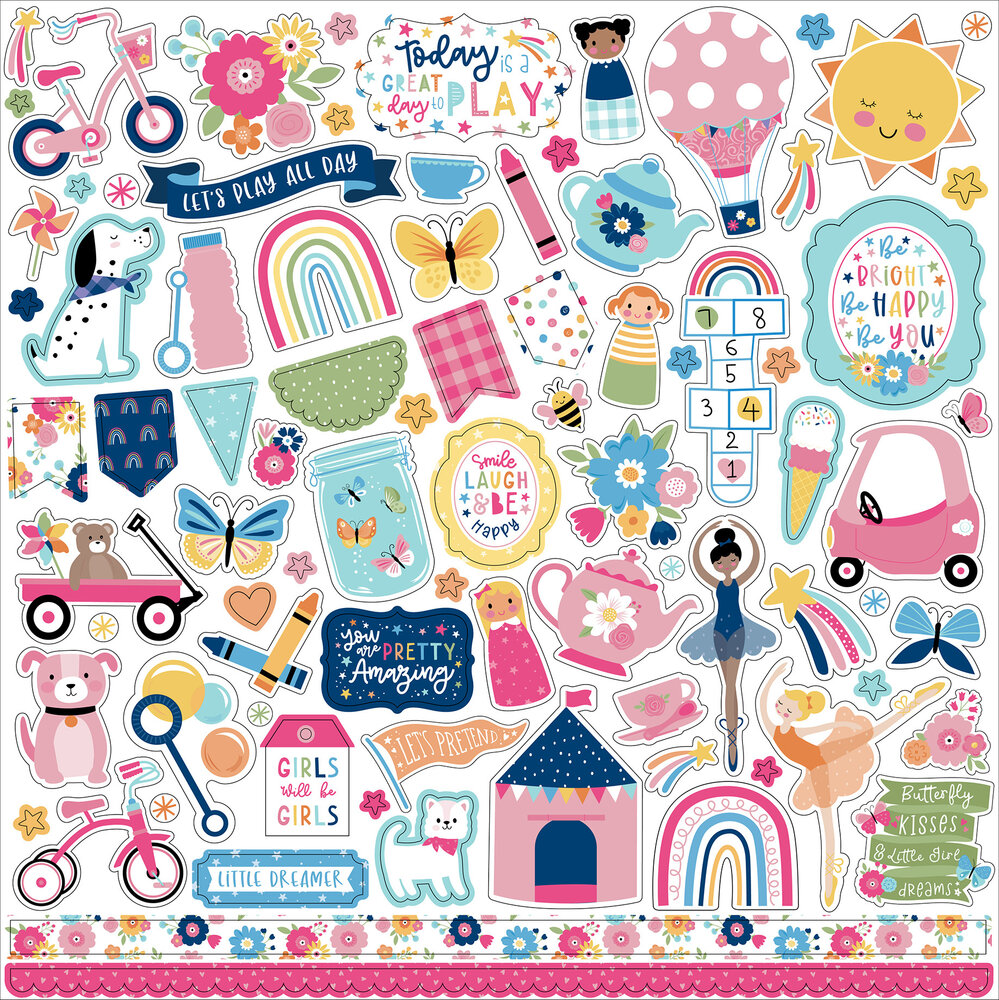 Echo Park Play All Day Girl 12x12 Inch Collection Kit (PAG268016) (OUTLET)