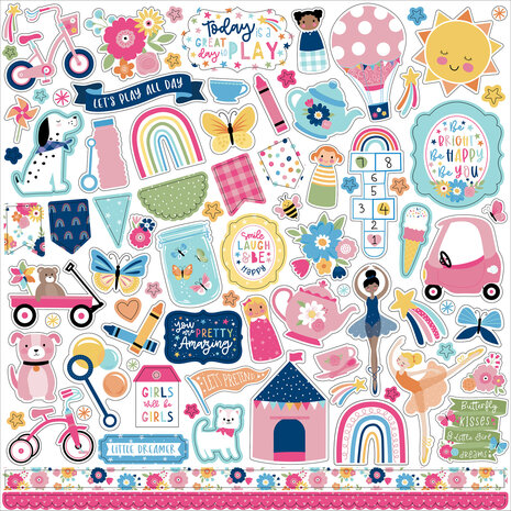 Echo Park Play All Day Girl 12x12 Inch Collection Kit (PAG268016) (OUTLET)