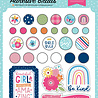 Echo Park Play All Day Girl Adhesive Brads (PAG268020) (OUTLET)