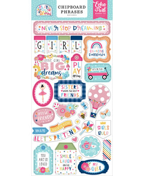 Echo Park Play All Day Girl Chipboard Phrases (PAG268022) (OUTLET)