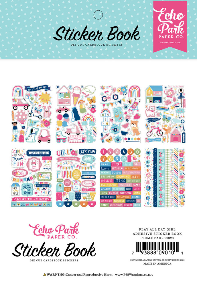 Echo Park Play All Day Girl Sticker Book (PAG268029) (OUTLET)