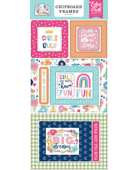 Echo Park Play All Day Girl Chipboard Frames (PAG268065) (OUTLET)