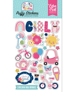 Echo Park Play All Day Girl Puffy Stickers (PAG268066) (OUTLET)