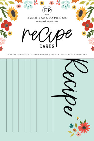 Echo Park Sunflower Summer Recipe Cards (RC107) (OUTLET)
