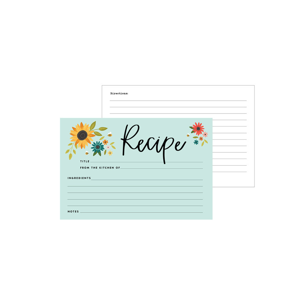 Echo Park Sunflower Summer Recipe Cards (RC107) (OUTLET)