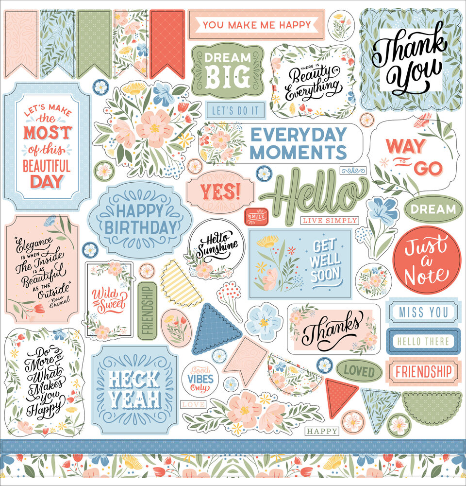 Echo Park Salutations No.1 12x12 Inch Element Sticker (SAN244014) (OUTLET)