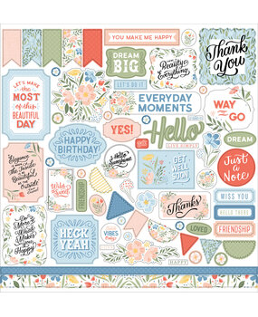 Echo Park Salutations No.1 12x12 Inch Element Sticker (SAN244014) (OUTLET)