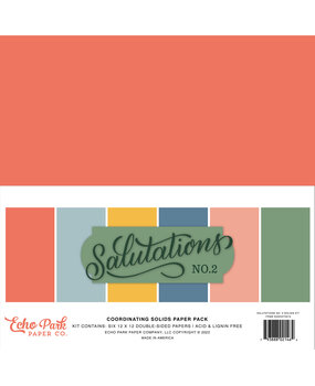 Echo Park Salutations No.2 12x12 Inch Coordinating Solids Paper Pack (SANO272015) (OUTLET)