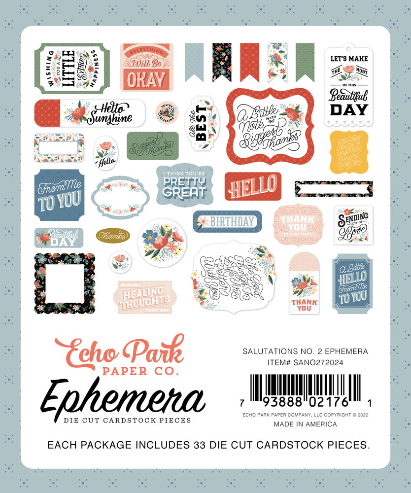 Echo Park Salutations No.2 Ephemera (SANO272024) (OUTLET)