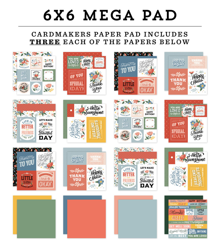 Echo Park Salutations No.2 6x6 Inch Cardmakers Mega Pad (SANO272031) (OUTLET)