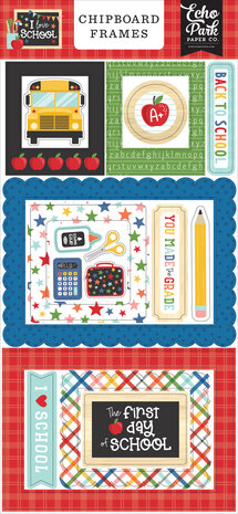 Echo Park I Love School Chipboard Frames (SCH243065) (OUTLET)