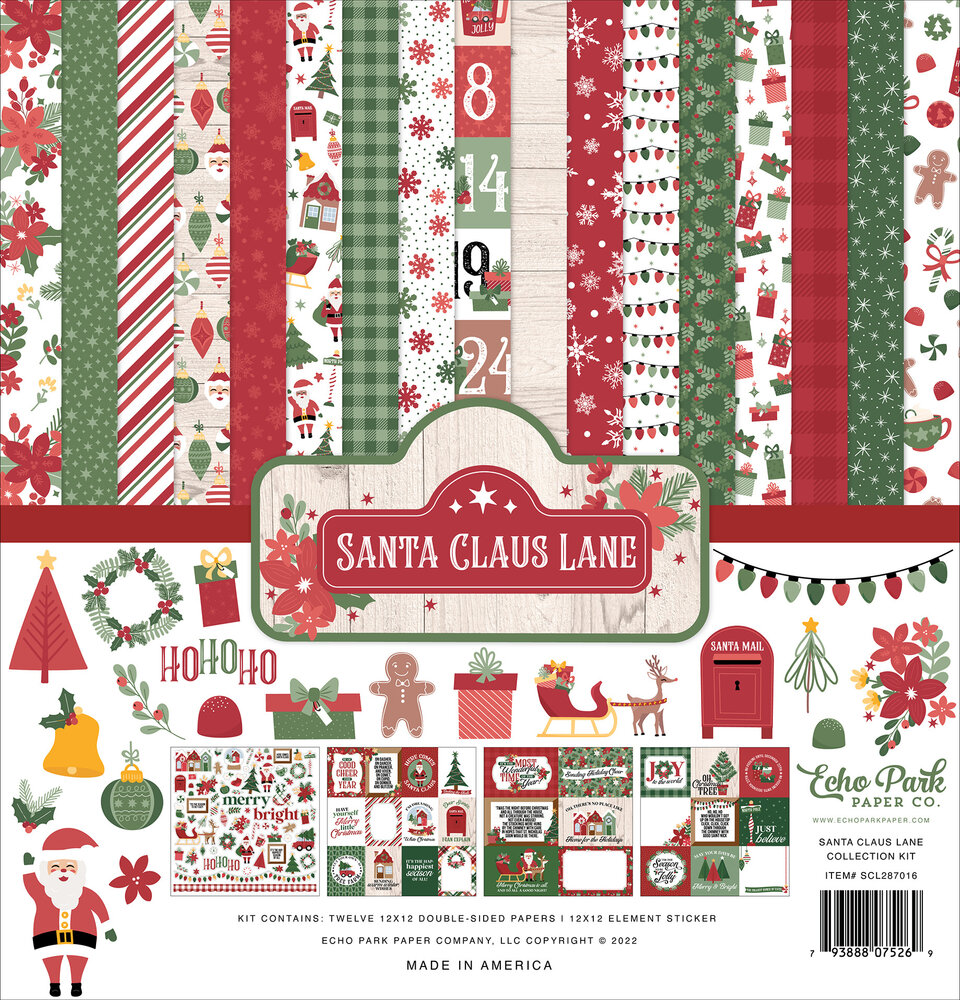 Echo Park Santa Claus Lane 12x12 Inch Collection Kit (SCL287016) (OUTLET)