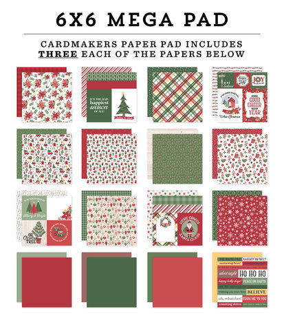 Echo Park Santa Claus Lane 6x6 Inch Cardmakers Mega Pad (SCL287031) (OUTLET)