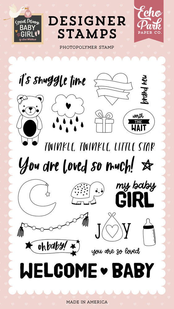 Echo Park Oh Baby Girl Clear Stamps (SDG354048) (OUTLET)
