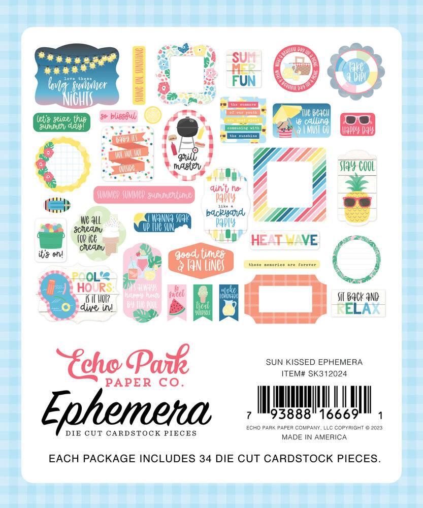 Echo Park Sun Kissed Ephemera (SK312024) (OUTLET)