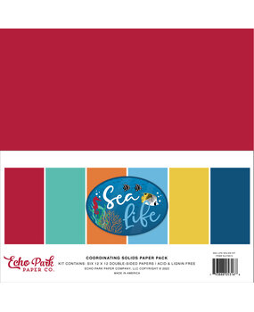 Echo Park Sea Life 12x12 Inch Coordinating Solids Paper Pack (SL279015) (OUTLET)