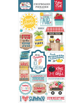 Echo Park A Slice Of Summer Chipboard Phrases (SOS241022) (OUTLET)