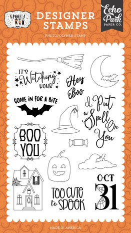 Echo Park Hey Boo Clear Stamps (SPO284044) (OUTLET) Echo Park Hey Boo Clear Stamps (SPO284044) (OUTLET)