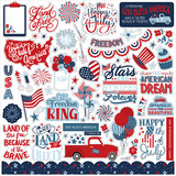 Echo Park Stars And Stripes Forever 12x12 Inch Element Sticker (SSF369014) (OUTLET)