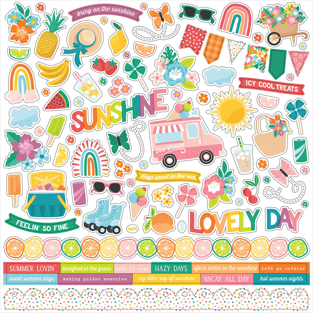 Echo Park Sunny Days Ahead 12x12 Inch Element Sticker (SUN377014) (OUTLET)