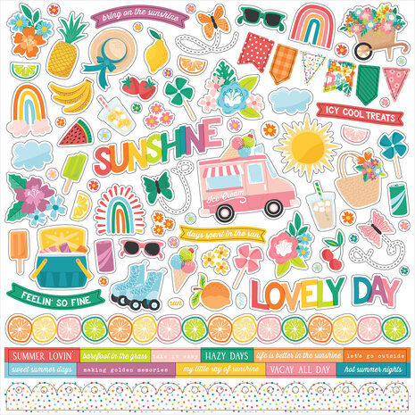 Echo Park Sunny Days Ahead 12x12 Inch Element Sticker (SUN377014) (OUTLET)