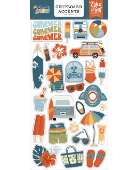 Echo Park Summer Vibes Chipboard Accents (SV365021) (OUTLET) Echo Park Summer Vibes Chipboard Accents (SV365021) (OUTLET)