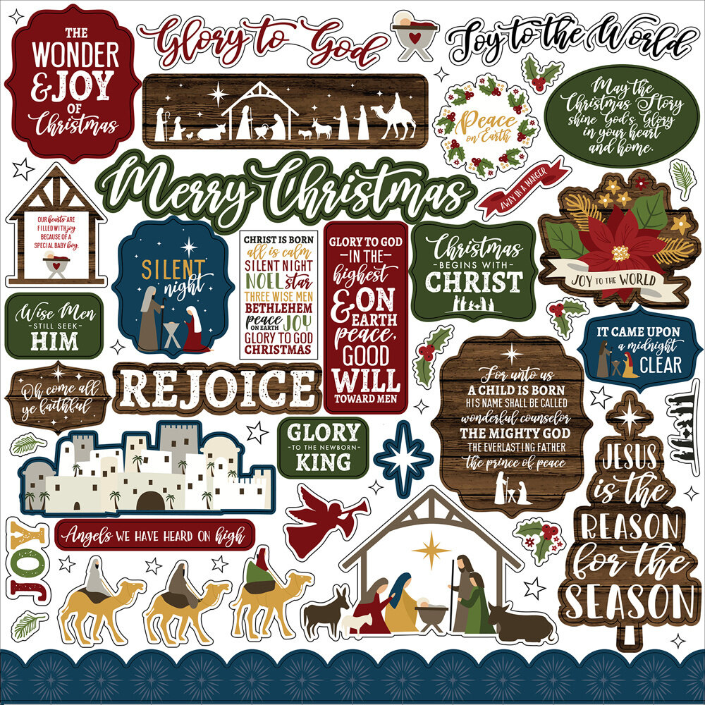 Echo Park The First Noel 12x12 Inch Element Sticker (TFN256014) (OUTLET)