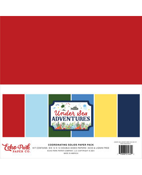 Echo Park Under Sea Adventures 12x12 Inch Coordinating Solids Paper Pack (USA245015) (OUTLET)