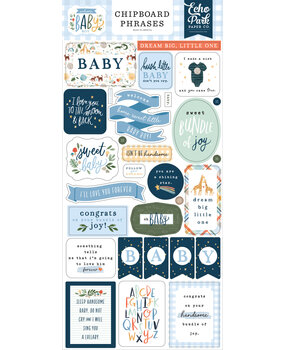 Echo Park Welcome Baby Boy 6x13 Inch Chipboard Phrases (WBB234022) (OUTLET)