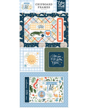 Echo Park Welcome Baby Boy 6x13 Inch Chipboard Frames (WBB234065) (OUTLET)