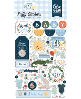 Echo Park Welcome Baby Boy Puffy Stickers (WBB234066) (OUTLET)
