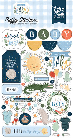 Echo Park Welcome Baby Boy Puffy Stickers (WBB234066) (OUTLET)