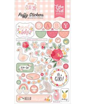 Echo Park Welcome Baby Girl Puffy Stickers (WBG233066) (OUTLET)