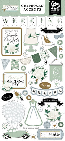 Echo Park Wedding Bells Chipboard Accents (WBL335021) (OUTLET)
