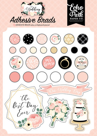 Echo Park Wedding Adhesive Brads (WED258020) (OUTLET)