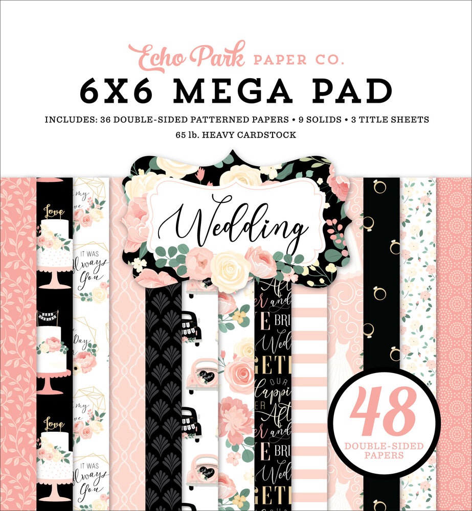 Echo Park Wedding 6x6 Inch Cardmakers Mega Pad (WED258031) (OUTLET)