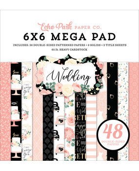 Echo Park Wedding 6x6 Inch Cardmakers Mega Pad (WED258031) (OUTLET)