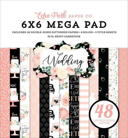 Echo Park Wedding 6x6 Inch Cardmakers Mega Pad (WED258031) (OUTLET)