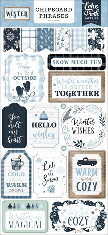 Echo Park Winter Chipboard Phrases (WTR257022) (OUTLET)