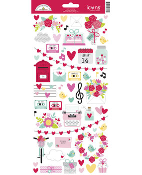 Doodlebug Design Love Notes Icons Sticker (6606) (OUTLET)